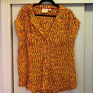 Maeve by Anthropologie XL short sleeve blouse